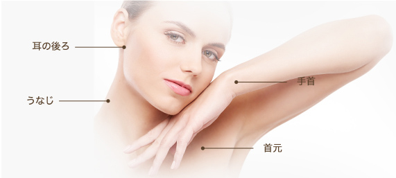 体温が高めの場所に付ける