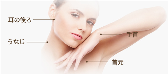 体温が高めの場所に付ける